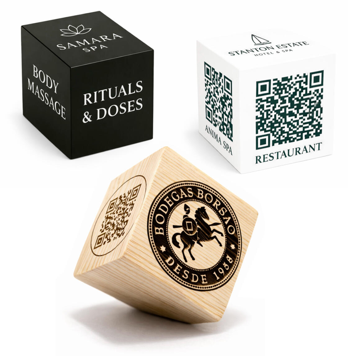 Cubos para info y QRs